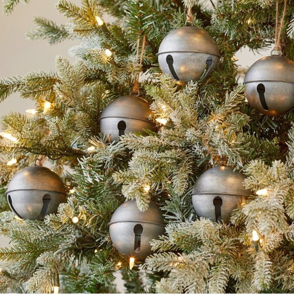Pottery Barn Kids Rustically Charming Silver Jingle Bell Ornaments